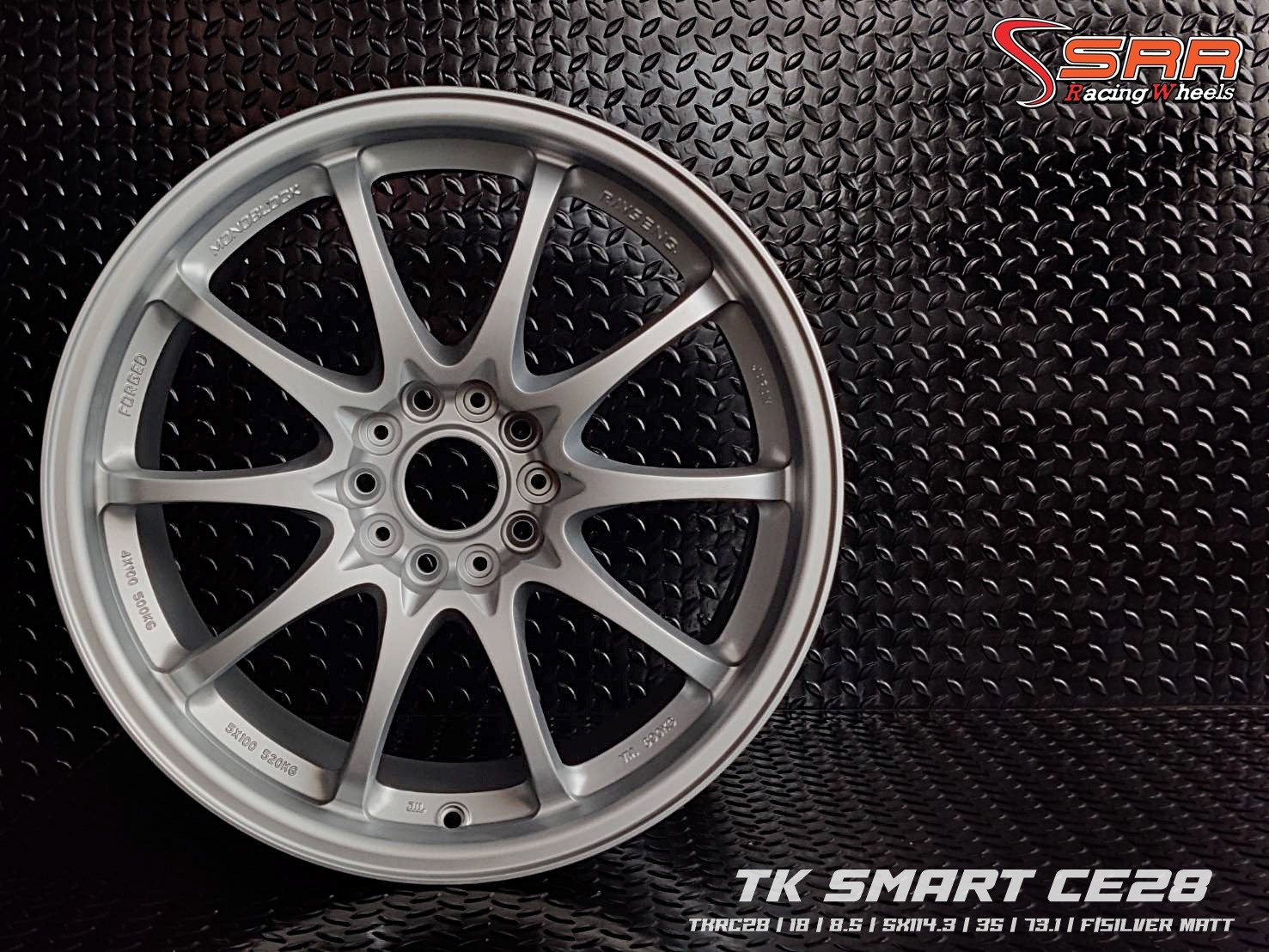 CE28 ล้อไทย ขอบ18 กว้าง8.5 5H114.3 ET35 F/SILVER MATT ชุด 14,000฿