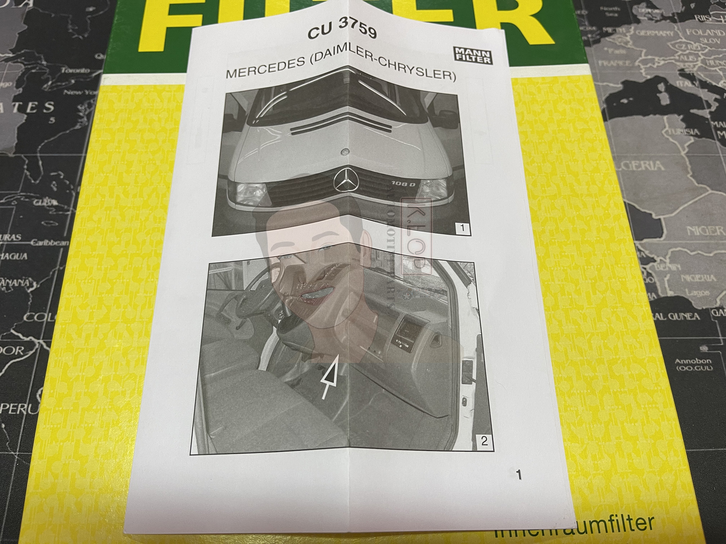 CU3759 ไส้กรองแอร์ BENZ VITO I (638) '95-03' /V200,V220 CDI,V230,V280 เครื่องยนต์ OM601,OM611 (MANN-FILTER***งานพรีเมี่ยมแท้นำเข้ายุโรป) Dimensions(mm.) A=370 B=211 H=28