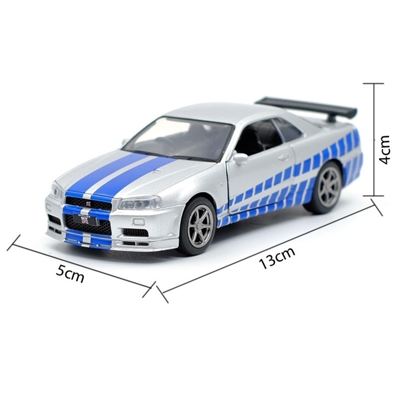 Nissan skyline gtr34 Scale 1:36 โมเดลรถเหล็ก (ปลีก-ส่ง)