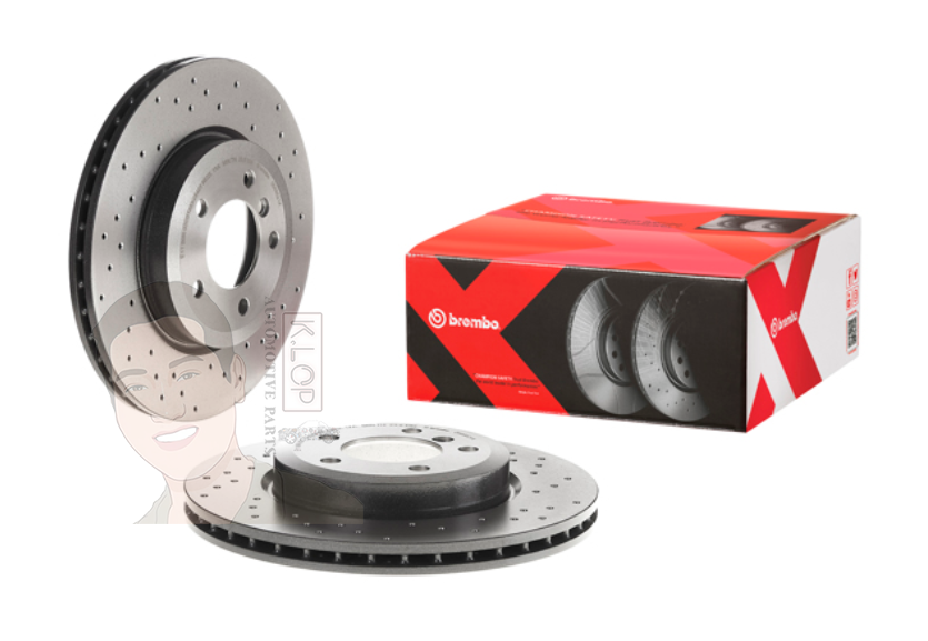 จานเบรค-หน้ารุ่น XTRA (ยี่ห้อ Brembo) BMW 3 E46 (330i), Z4 E85 (HC)