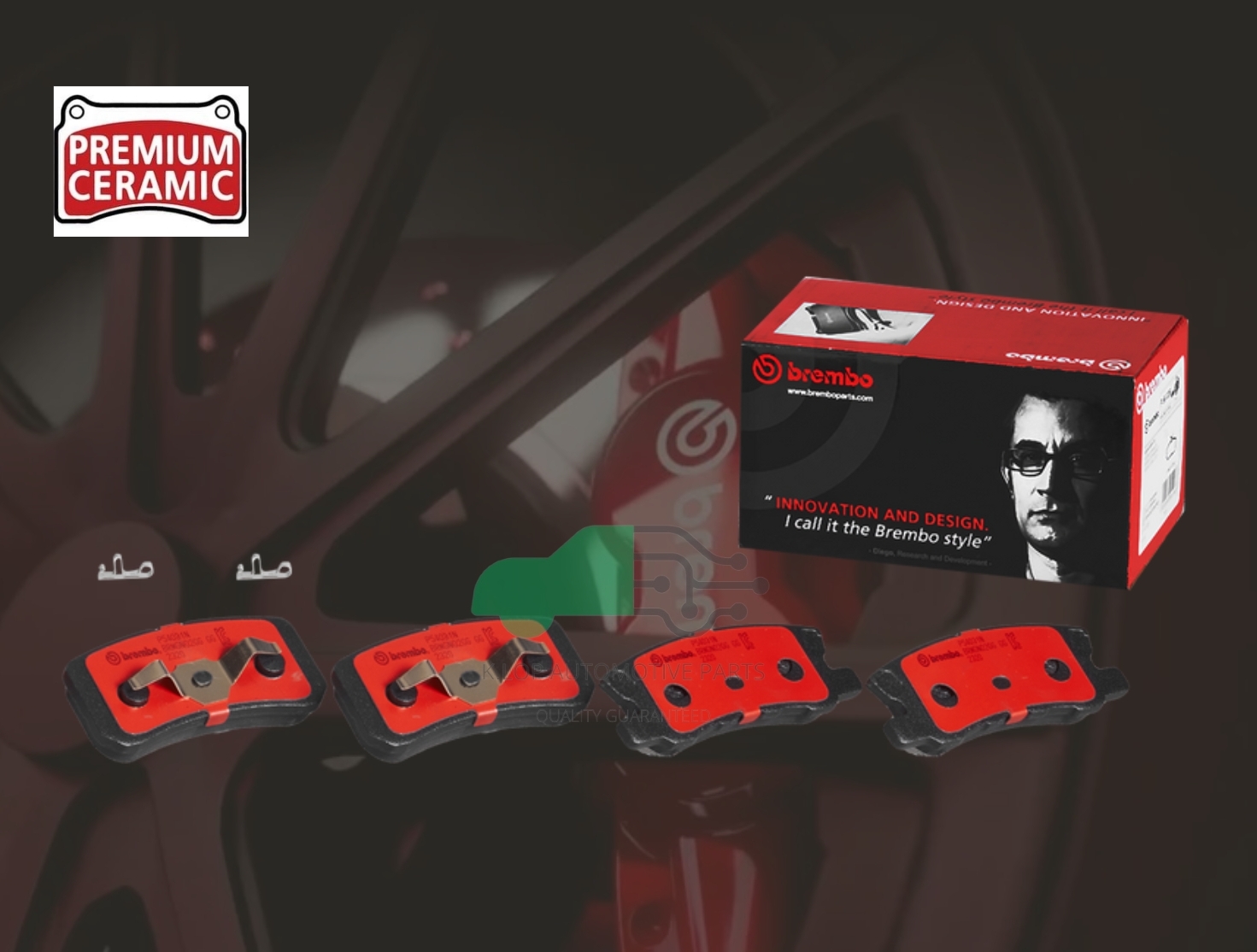 P54 031N ผ้าเบรกหลัง (แท้ BREMBO รุ่น Ceramic) LANCER EX (1.8 2.0), SPACE WAGON (2.4) ปี 04->
