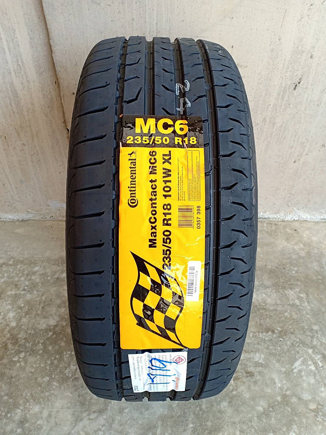 CONTINENTAL MC6 235/50R18 ยางปี19 ราคาเส้นละ 4,750 บาท