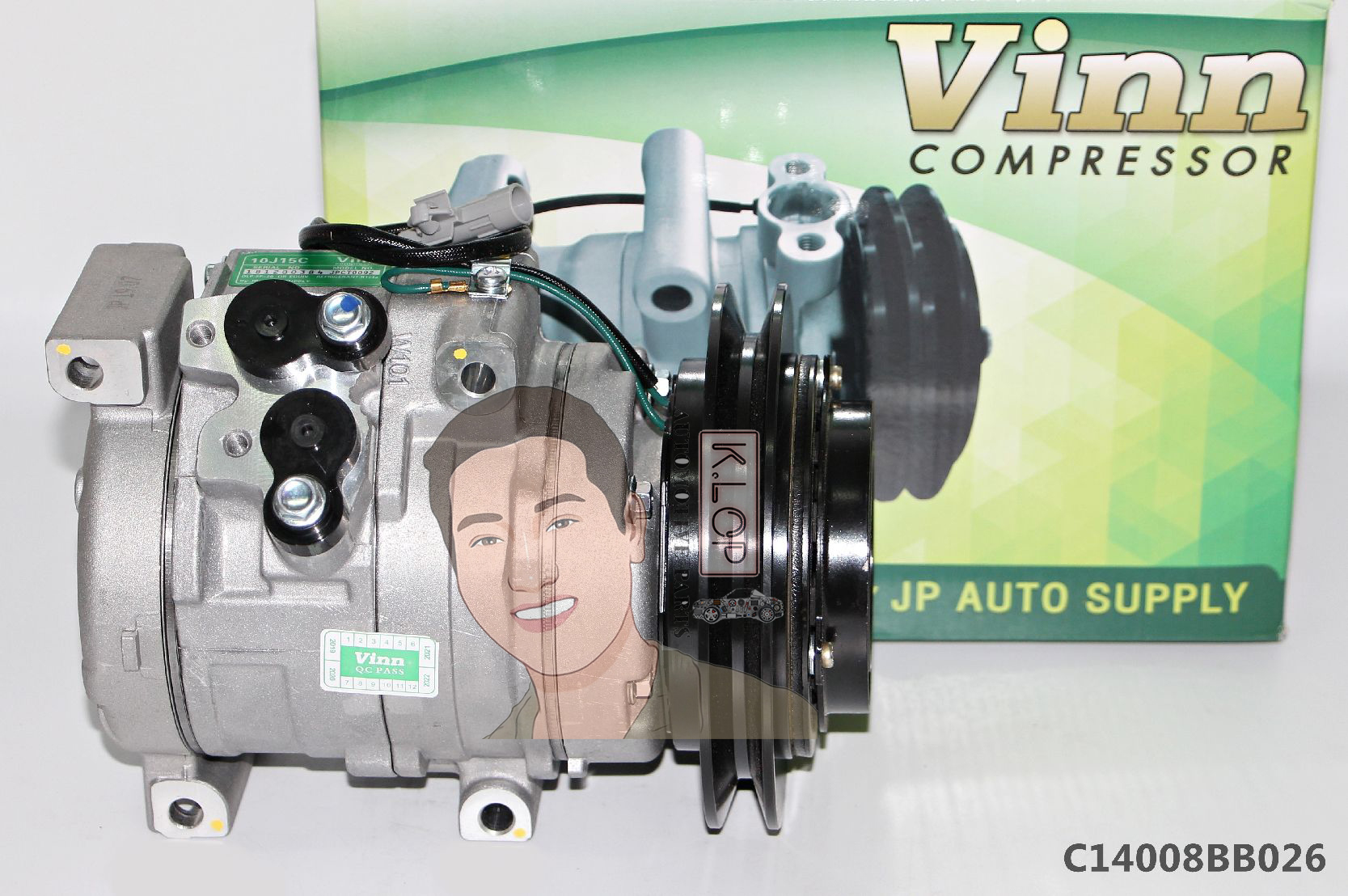 C14008BB026 คอมแอร์ยี่ห้อ Vinn (10S15C 1A 24V ออกซ้าย HINO MEGA)