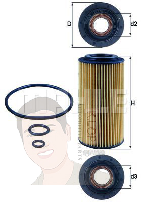 OX 179D กรองน้ำมันเครื่อง BENZ OM613 OM648 ดีเซล / W220 W203 W211 ยี่ห้อ MAHLE
