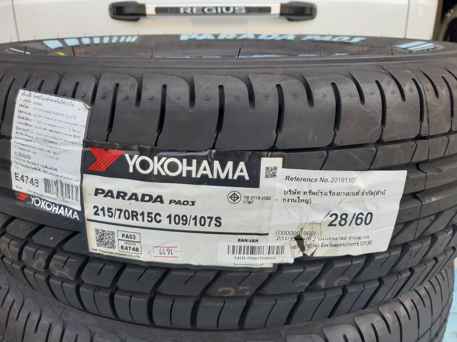 YOKOHAMA PARADA PA03 215/70R15 ยางขอบขาว ราคาพิเศษ