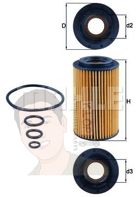 OX 153-7D กรองน้ำมันเครื่อง BENZ M112 M272 / W202 W204 W211 W212 C219 ยี่ห้อ MAHLE