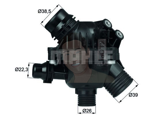 TM 14 97 วาลว์น้ำควบคุมไฟฟ้า N52 N53 รุ่น ใหญ่ / 3 (E90) 5 (E60) 6 (E63) X (E84 E83 F25) 11537544788 (ยี่ห้อ MAHLE)
