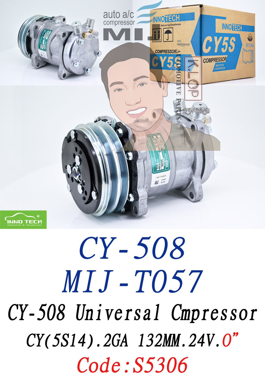 (O) CY-508 Universal Compressor : CY (5S14) 2GA รุ่น 24V