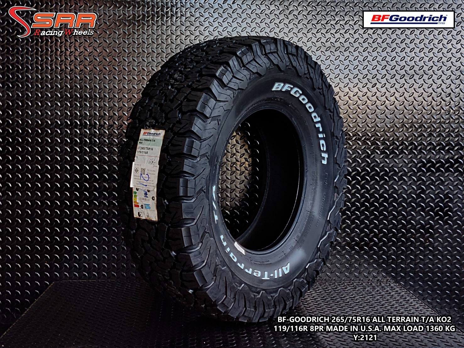 BFGoodrich All Terrain T/A KO2 265/75R16 ยางใหม่ปี2021 U.S.A.
