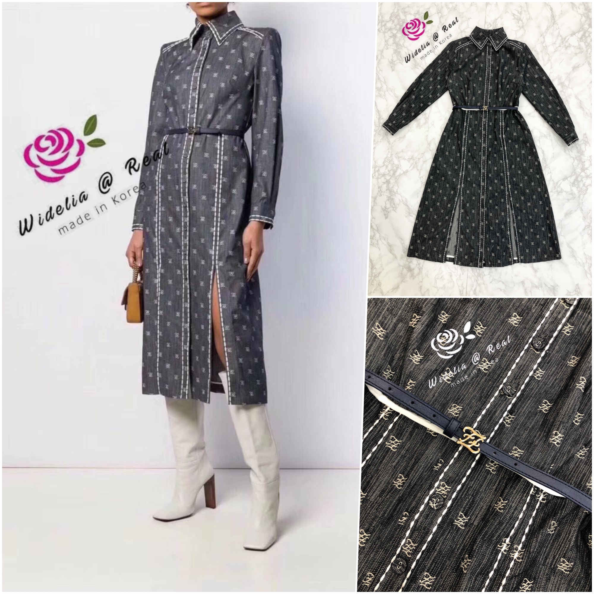 Fendi Dress เดรสแขนยาว ลวดลายผ้าบ่งบอกถึงแบรนด์เลยจ้า