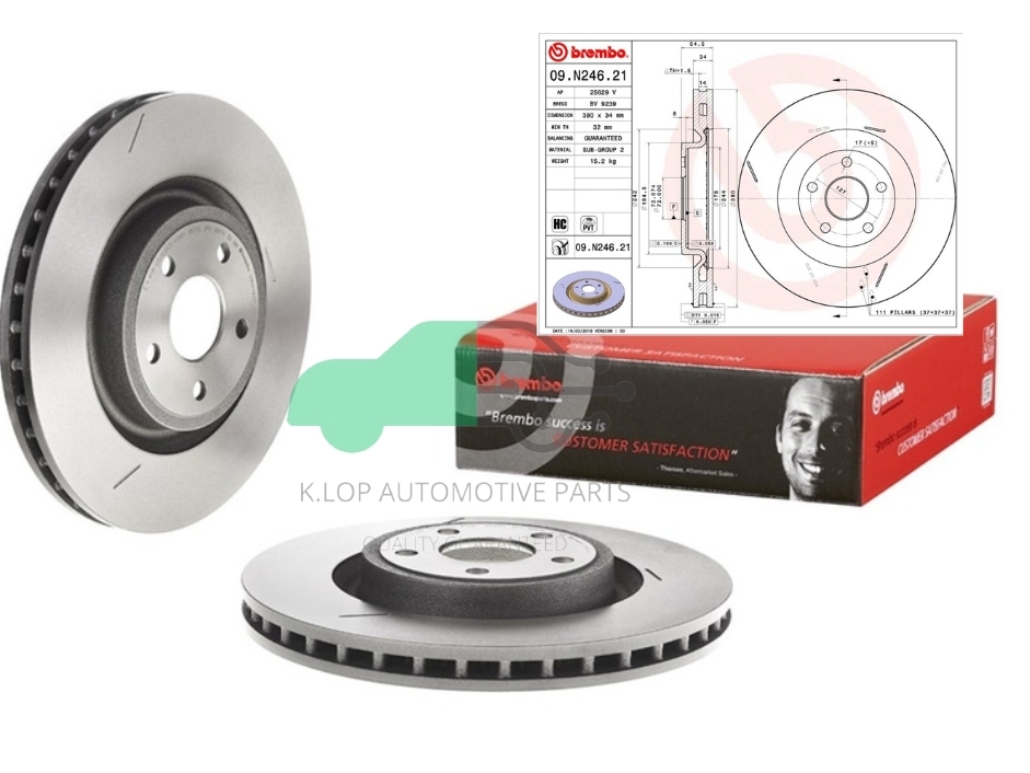 09 N246 21 จานเบรคหน้า (ยี่ห้อ BREMBO) รุ่น UV JEEP Grand Cherokee WK2 2011- 380 มิล