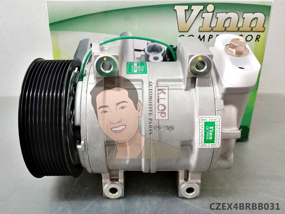 CZEX4BRBB031 คอมแอร์ยี่ห้อ Vinn (ZEXEL 15CH 10PK 24V. 4ขาร้อย เอียงขวา รูใหญ่)
