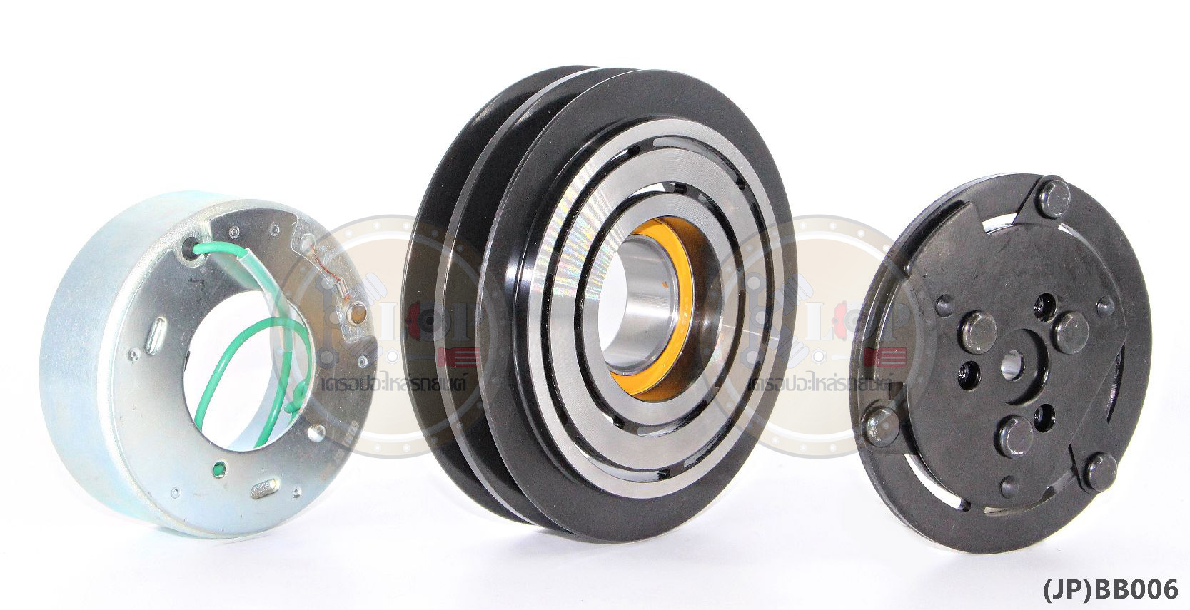 (JP)BB006-JP(Vinn) ชุดหน้าคลัทช์(Sanden) SD 709, 7H15 2A 24V 130mm. ลิ่ม (ญี่ปุ่น)