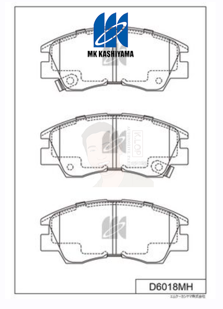 D6018MH-01 ผ้าเบรก-หน้า-แท้ญี่ปุ่น (KASHIYAMA) MITSUBISHI Cyclone (L200) 87-95 /Pajero 4x4 86-90