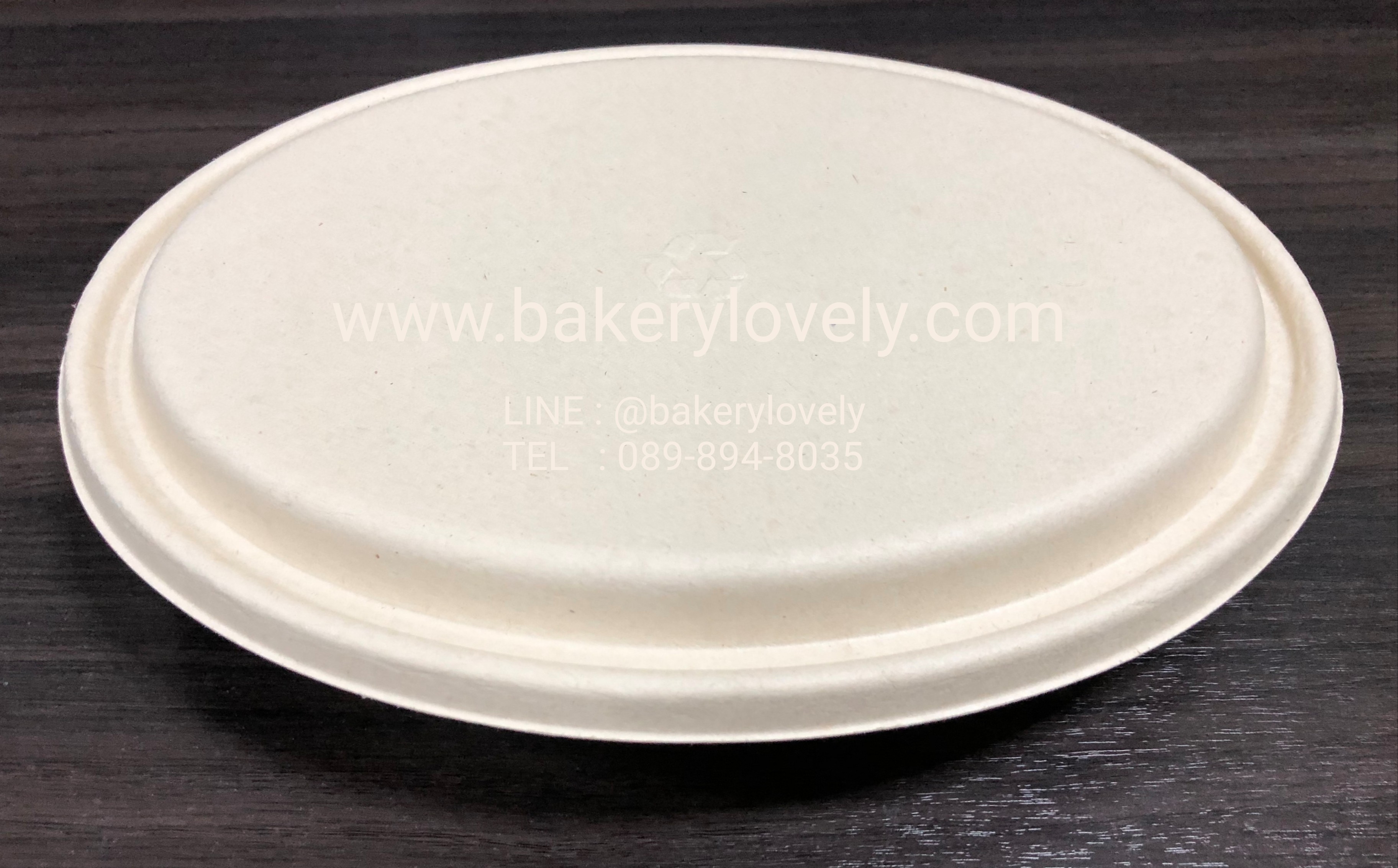 ถาดกระดาษชานอ้อย 2 ช่อง วงรี 800 ml + ฝาปิด