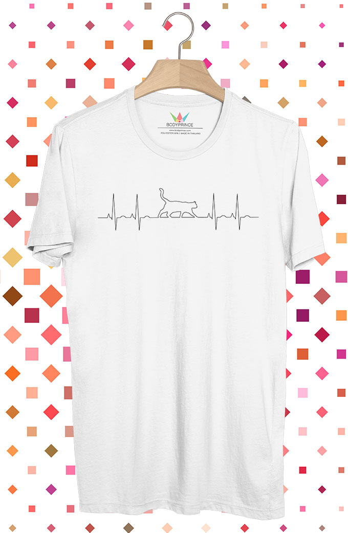 BP237 เสื้อยืด Cat Heartbeats