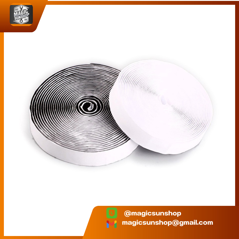 901031 เทปตีนตุ๊กแกสีดำ มีกาว 25MM (1") x 6 M Velcro Self-adhesive Tape (Black) 2.5ซม. x 6 ม. ดำ