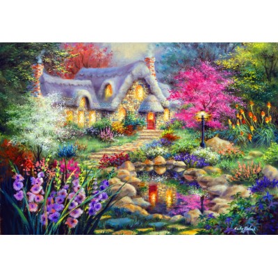Bluebird Puzzle - Cottage Pond by Nicky Boehme 1000 pcs.