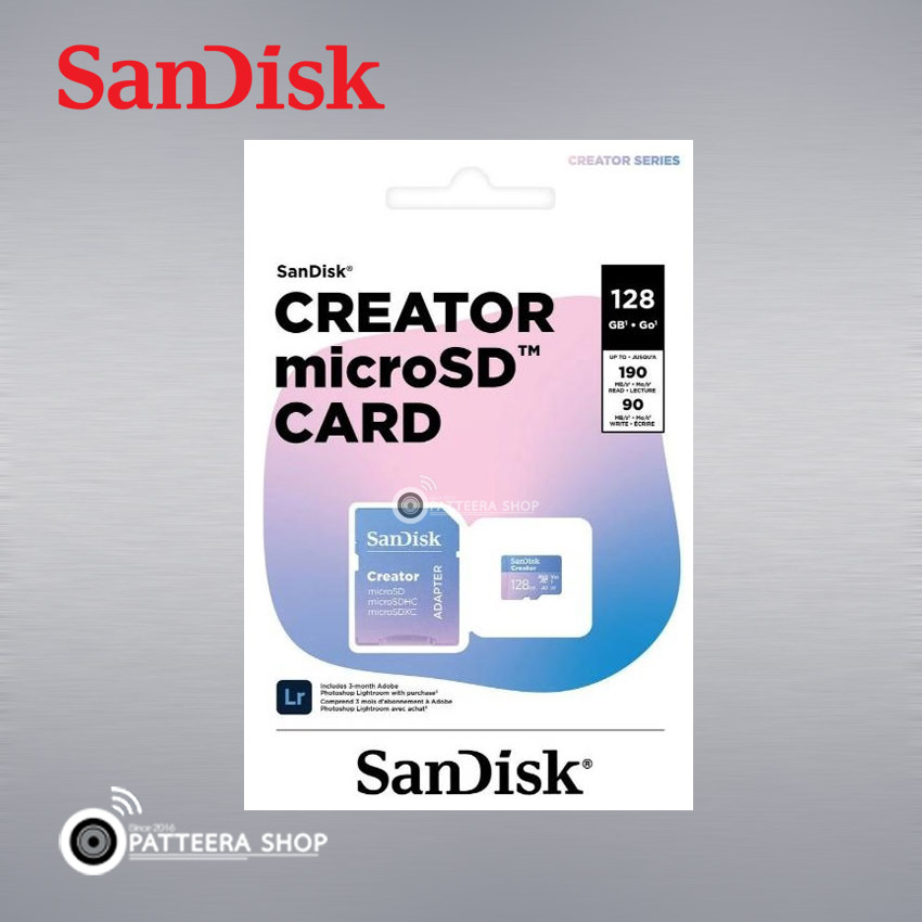 เมมโมรี่การ์ด Sandisk Creator Series 128GB. แท้ ประกัน 10 ปี (Micro SD Card) มาตรฐาน U3