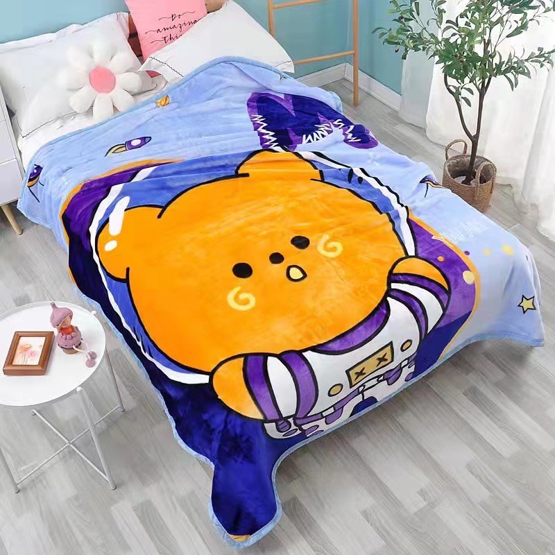 ผ้าห่มขนมิ้ง 6 ฟุต หนัก 2 KG ความหนาผ้า 2 ชั้น (คละลาย 6 ผืน)