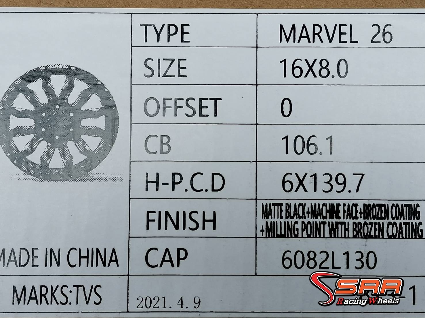 OASIS MARVEL-26 ขอบ16 6H139.7 ET0 MBMF+BRZ ราคาพิเศษ