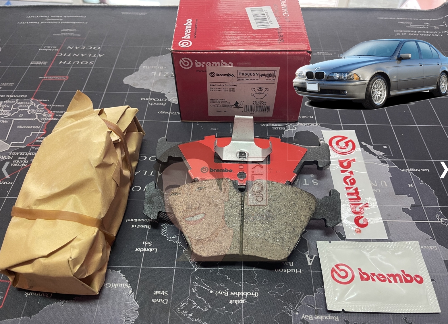 P06 065N ผ้าเบรกหน้า (แท้ BREMBO รุ่น Ceramic) BMW 5 E39 (520i 523i 528i)