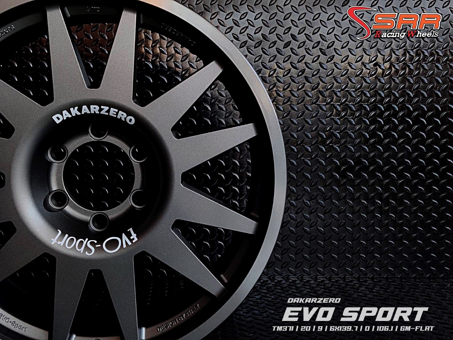 EVO SPORT ล้อไทย ขอบ20 นิ้ว 6H139.7 ET0 GM-FLAT มีจำหน่ายที่SRR