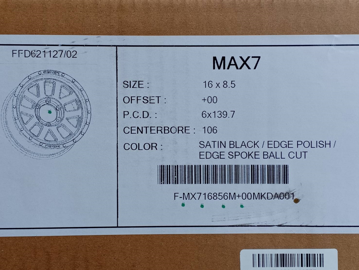 MAX7 ขอบ16 ET+0 6x139.7 MKDA