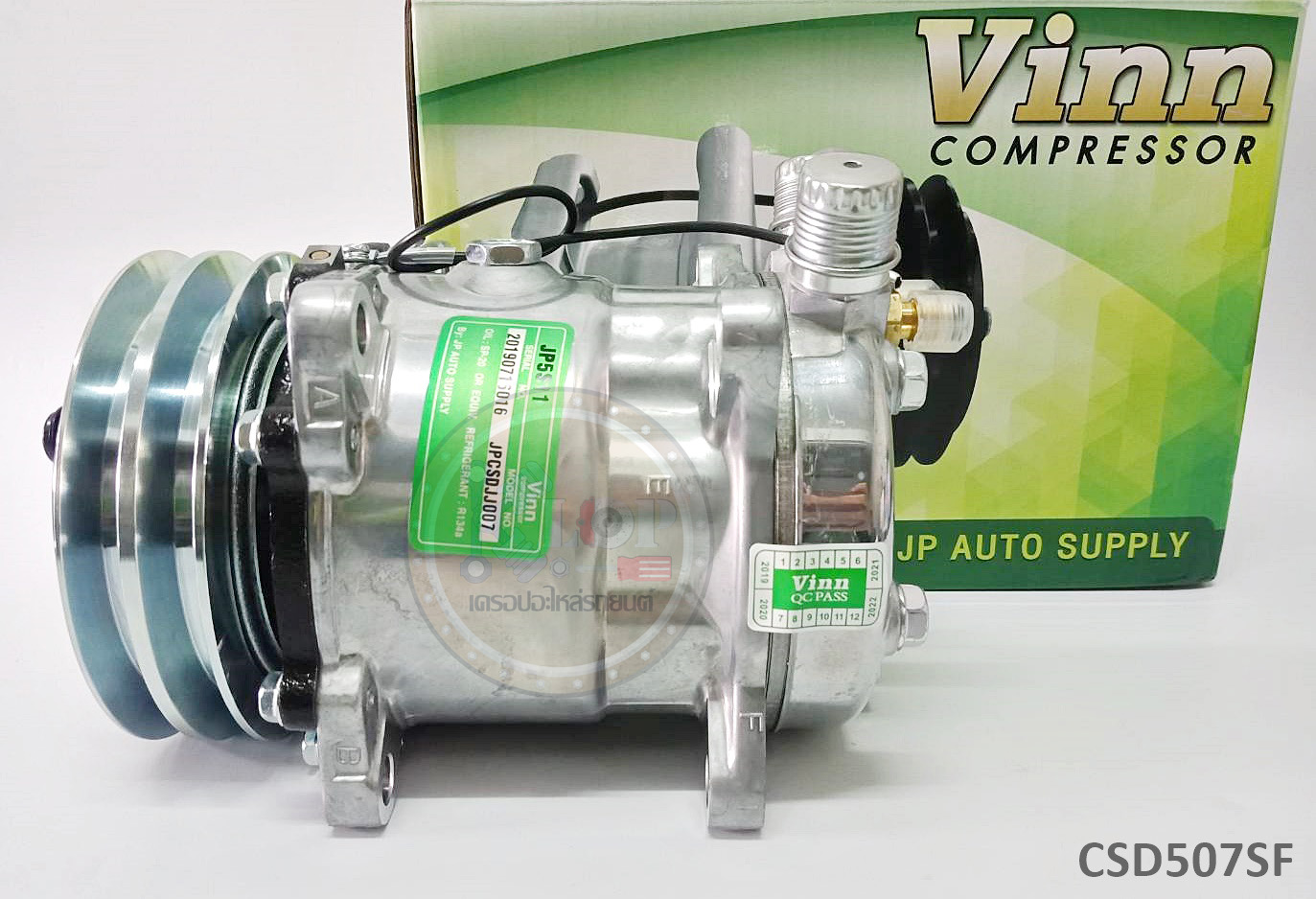 CSD507SF คอมแอร์ Sandenโดย(Vinn) SD 5H11 2A 12v. R134 (507) แกนเล็ก F