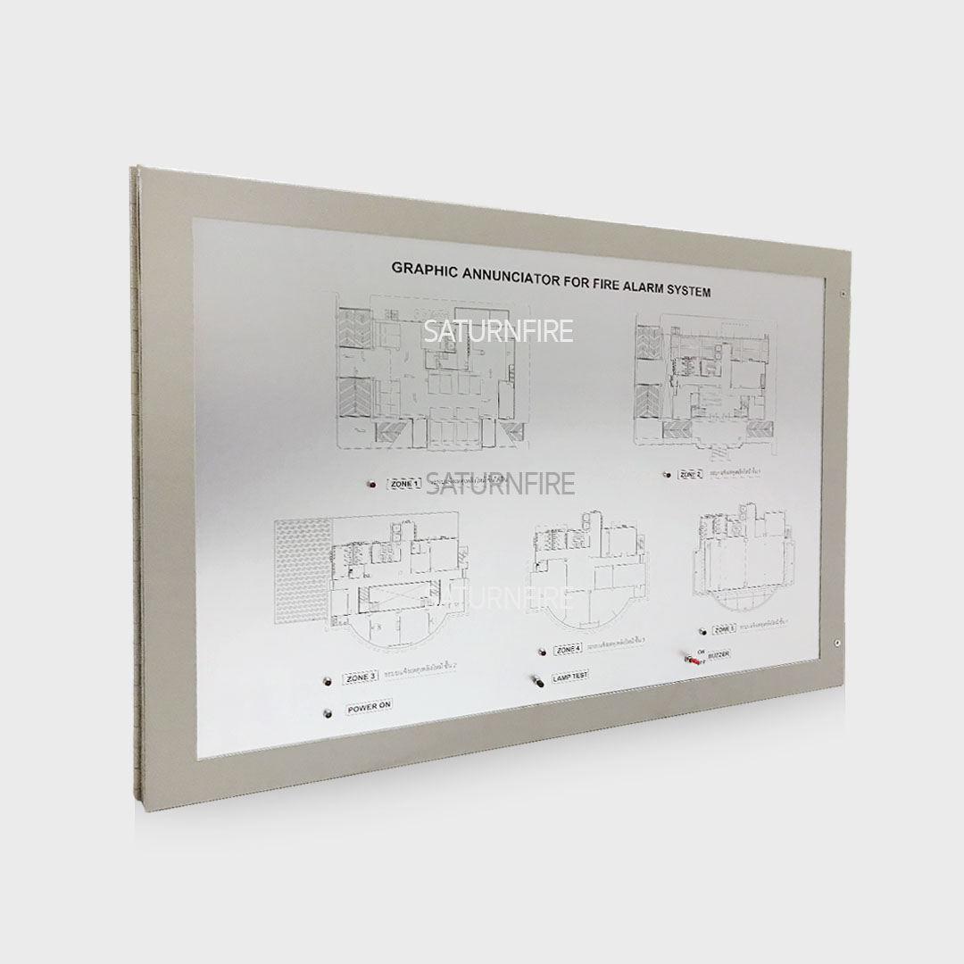 ผังกราฟฟิกไฟร์อราม ขนาด 23x43cm Graphic Annunciator Anodize Plate