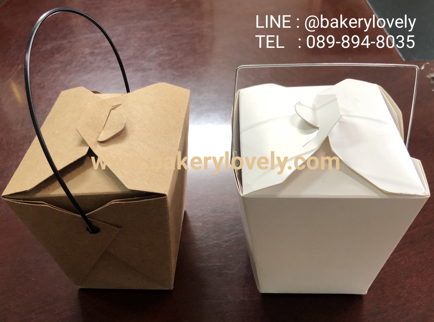 กล่องกระดาษ ใส่ก๋วยเตี๋ยว สีขาว ไซส์ S 9.6x7.1x6.8x5.2 cm สูง 9 cm ( เคลือบใน )