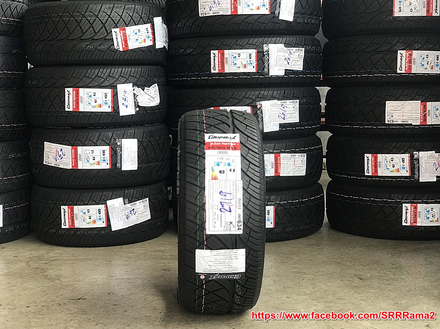 GRIPMAX BLACK PANTHER 245/40R18 ยางใหม่ขอบขาว