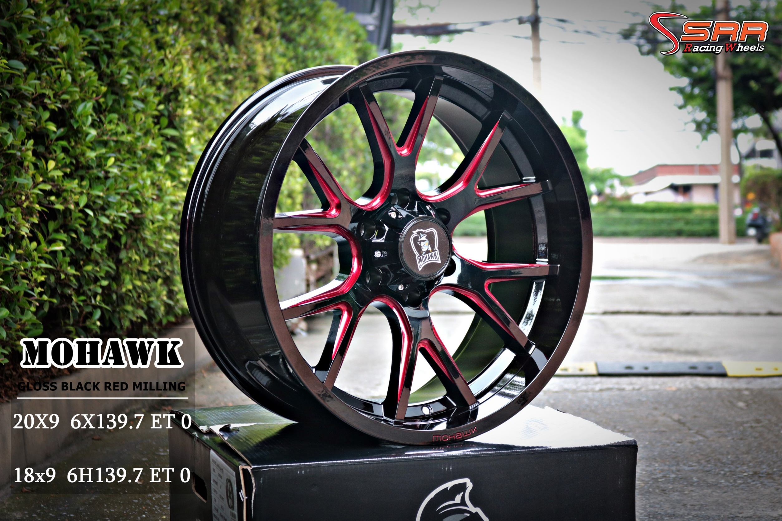 MOHAWK WP910 ขอบ18 และขอบ20 6x139.7 GLOSS BLACK RED MILLING