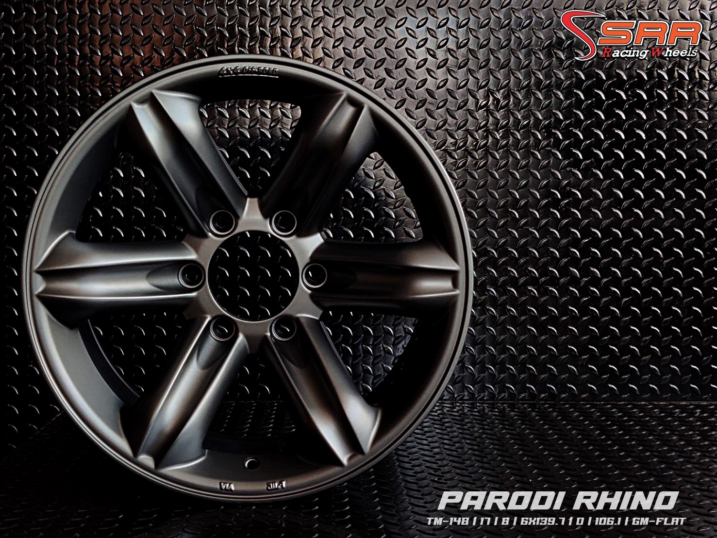 ล้อเล็บเหยี่ยว PARODI RHINO ขอบ17 6H139.7 ET0 สีเทาด้าน ราคาพิเศษ
