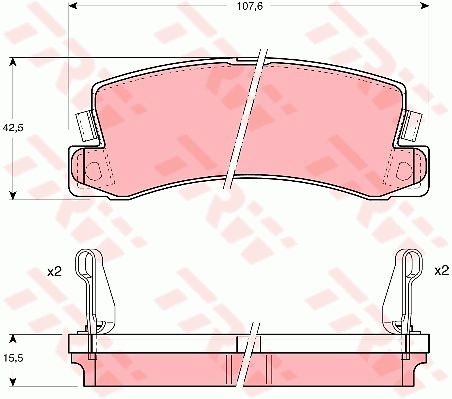 ผ้าดิสเบรคหลัง TRW (TOYOTA CORONA EXCIOR ST, AT191 '92-98)