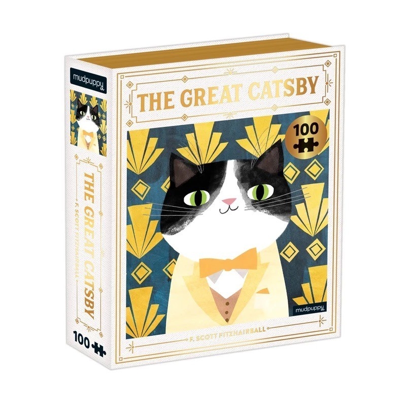 Mudpuppy - Bookish Cats (Foil Puzzle ) ลาย The Great Catsby 100 pcs.