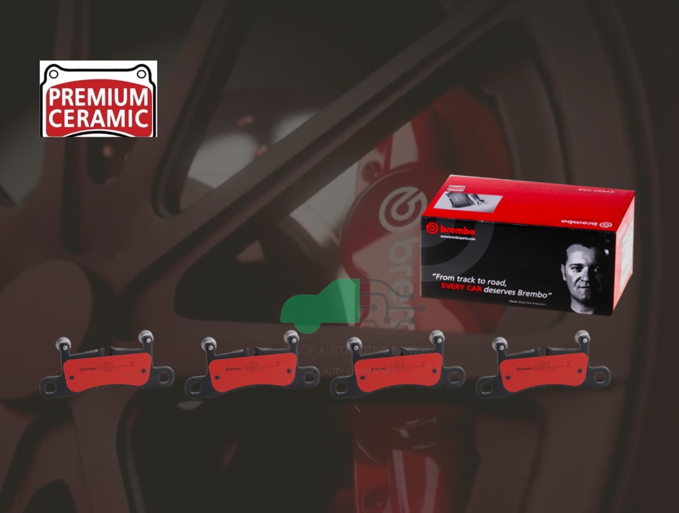 P65 027N ผ้าเบรกหลัง (แท้ BREMBO รุ่น Ceramic) PORSCHE CAYENNE 955 (S, S-Hybrid, TDI, 3.0 Diesel, 3.2 3.6 4.5 4.8) 2010-