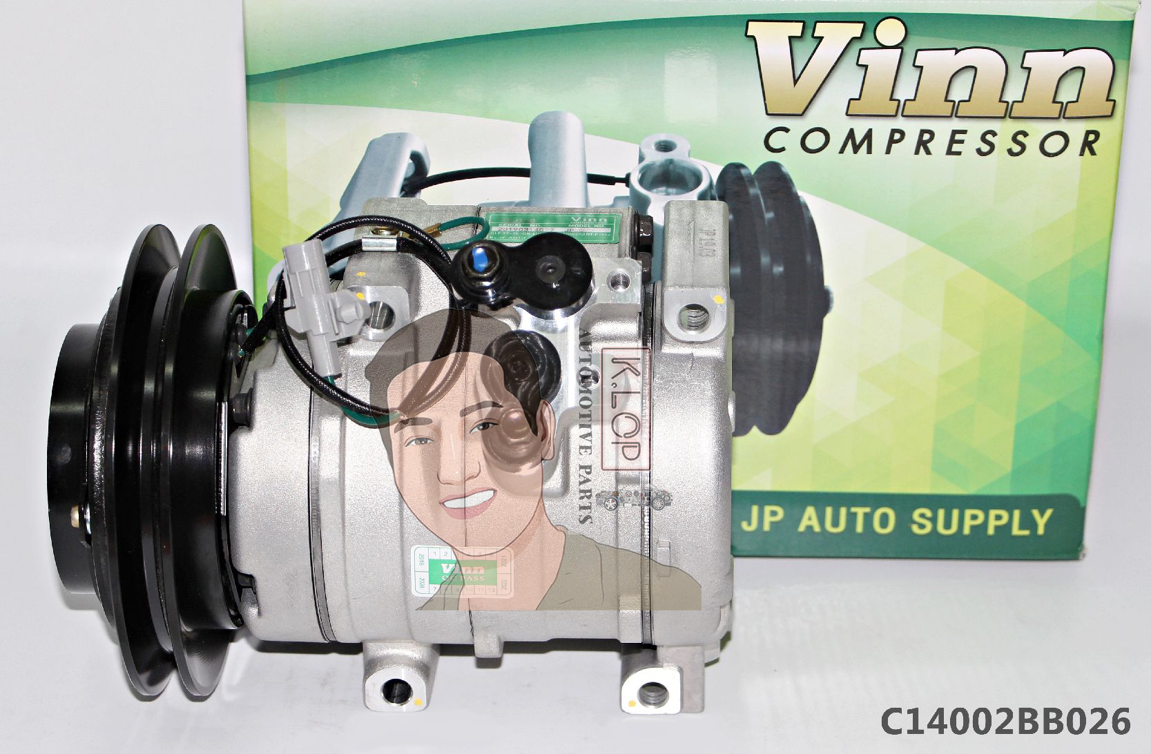 C14002BB026 คอมแอร์ยี่ห้อ Vinn (10S15C 1A 24V ออกขวา - ขาตรง HINO/ISUZU)