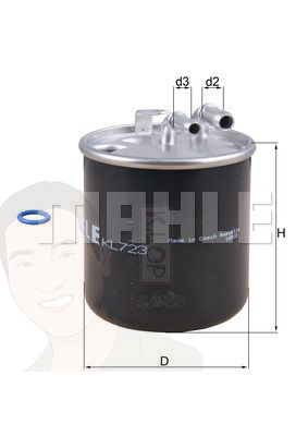 KL 723D กรองเชื้อเพลิง BENZ ดีเซล / W204 W212 CDI Blue Effeciency ยี่ห้อ MAHLE
