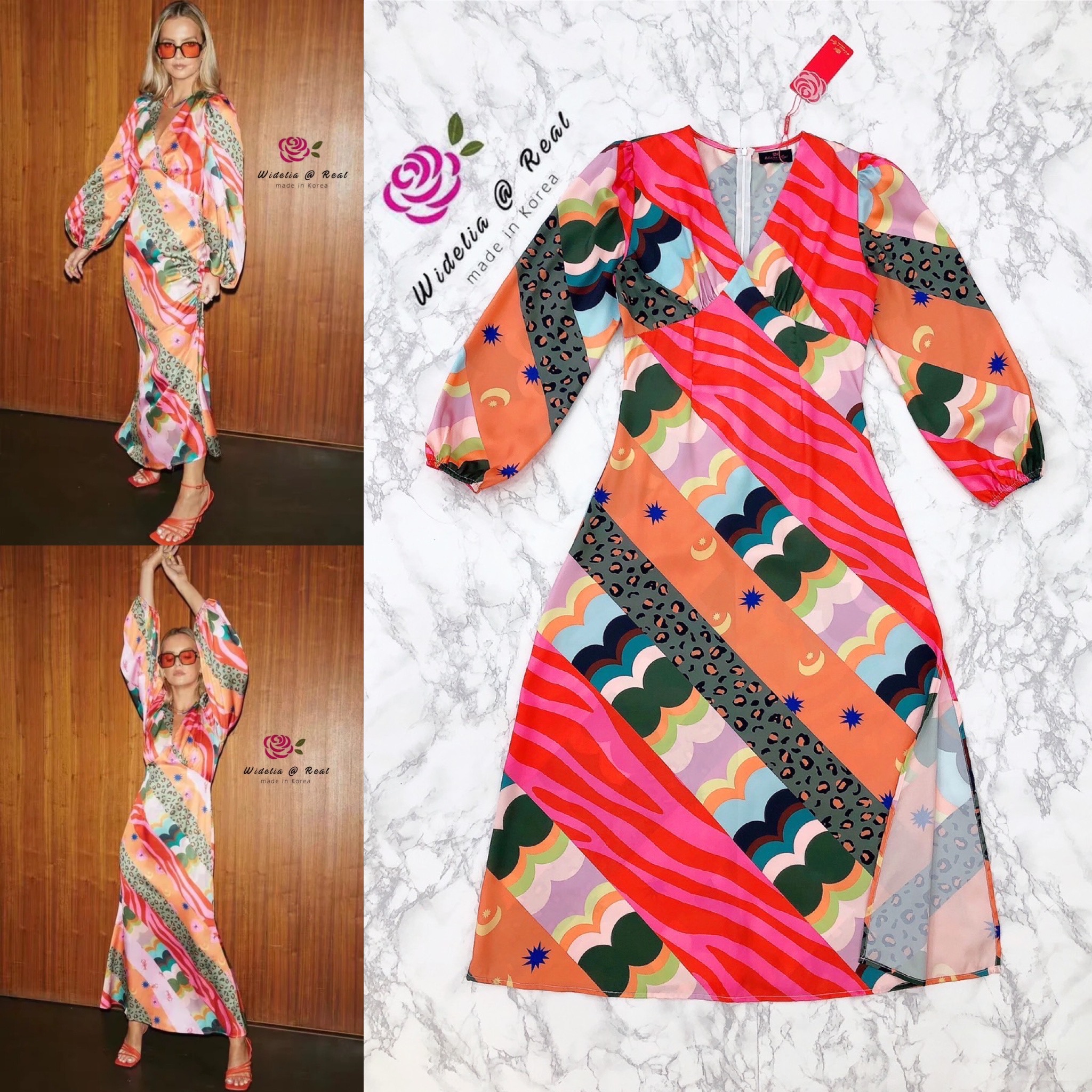 Cmeo Maxi dress แม็กซี่เดรสตัวยาวแขนยาวสุดแซ่บ