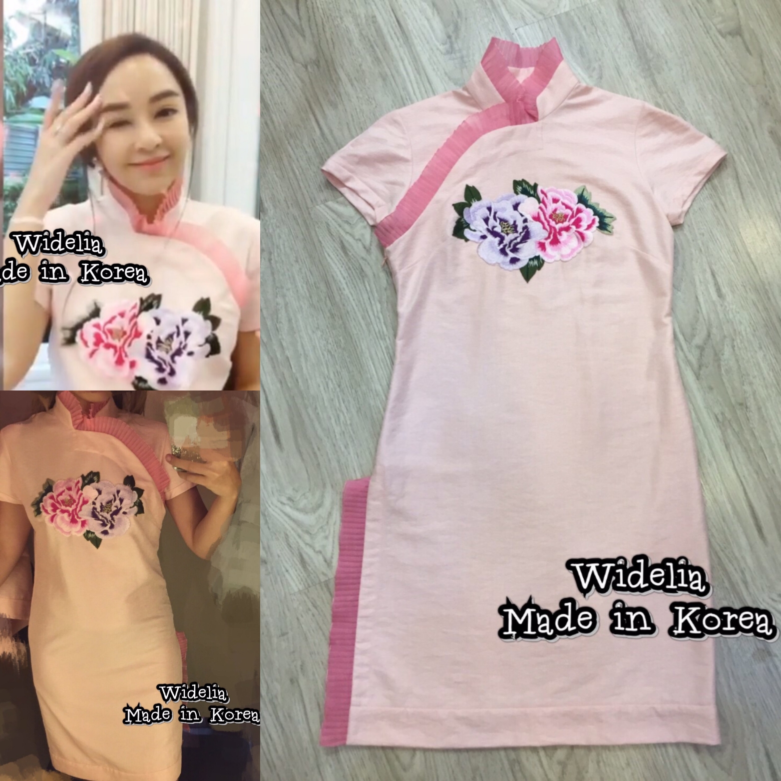 *พร้อมส่ง*SD Dress :: เดรสกี่เภ้าตัวสวยมาอีกแล้น คอจีนแต่งระบายสวยสีสุดหวาน
