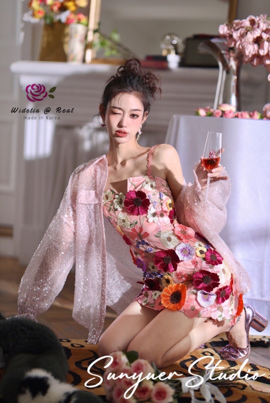 Korea Mini Dress มินิเดรสสายเดี่ยวแสนสวย (อ่อน/เข้ม)