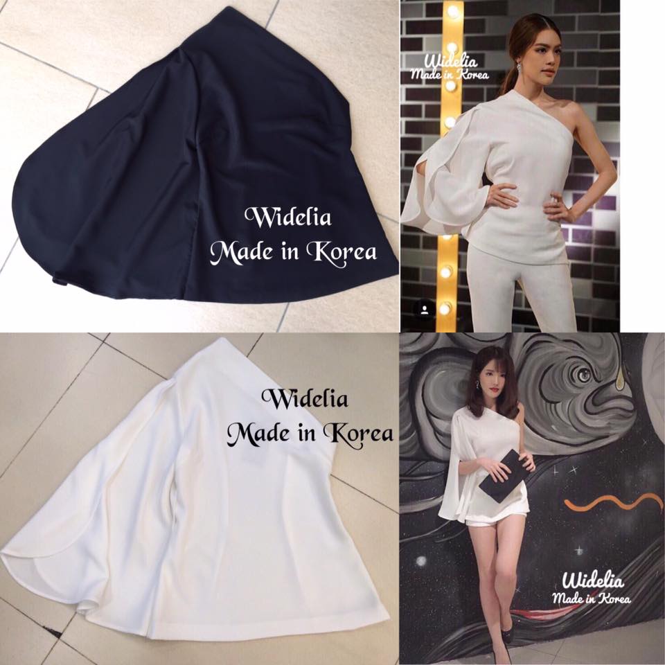 *พร้อมส่ง*VYD Top :: เสื้อแขนยาวไหล่เฉียงตัวเก๋