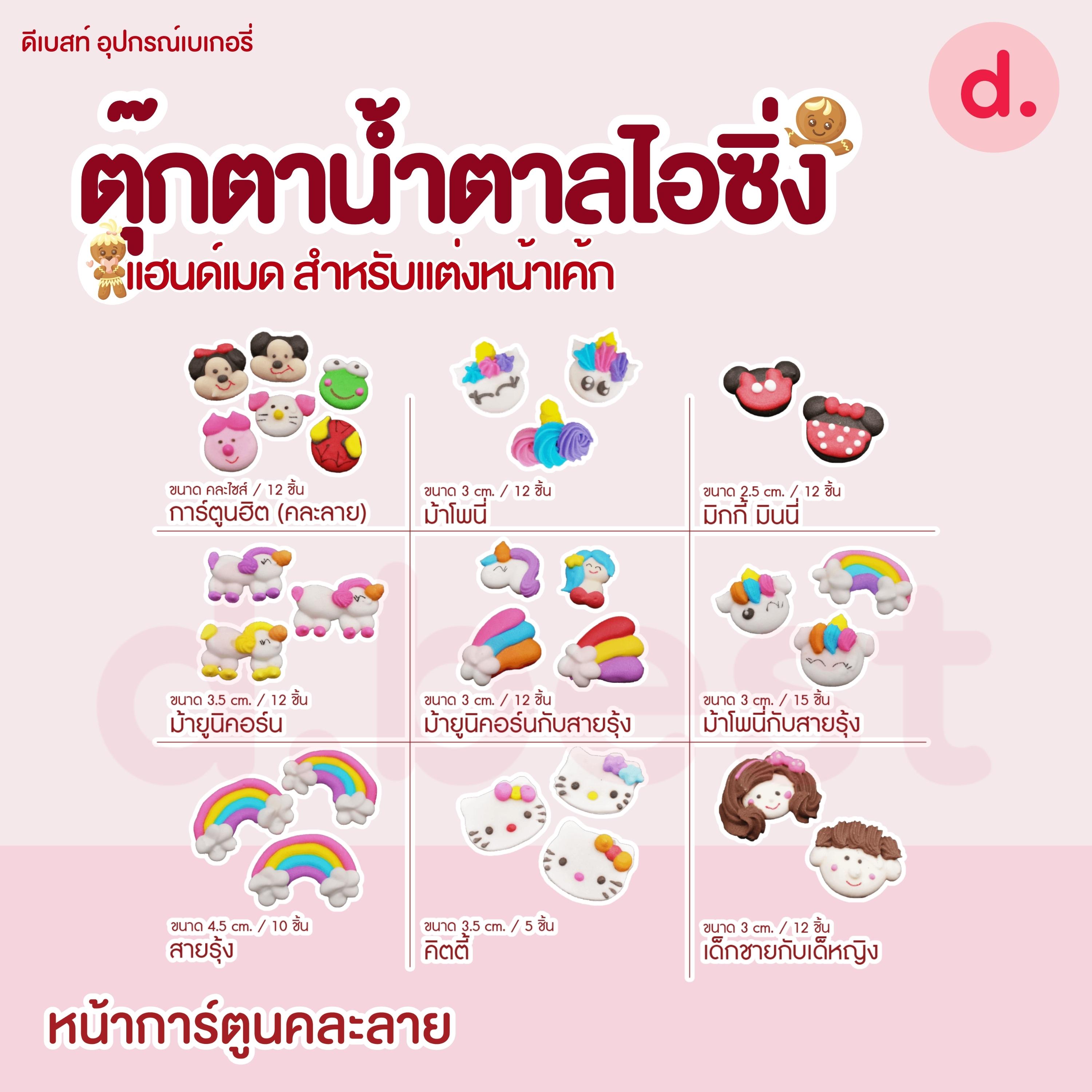 ตุ๊กตาน้ำตาลไอซิ่ง หน้าการ์ตูนคละลาย แฮนด์เมด (คละแบบได้)