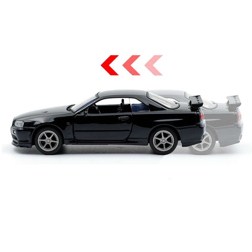 Nissan skyline gtr34 Scale 1:36 โมเดลรถเหล็ก (ปลีก-ส่ง)