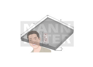 CUK3172/1 ไส้กรองแอร์ชาโคล BENZ E-KLASS(W211) '02-09',CLS(C219) '04-10' เครื่องยนต์ M272,M113 (MANN-FILTER***งานพรีเมี่ยมแท้นำเข้ายุโรป) Dimensions(mm.) A=310 B=255 H=34