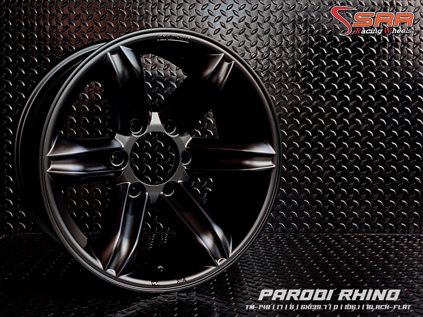 ล้อเล็บเหยี่ยว PARODI RHINO ขอบ17 6H139.7 ET0 สีดำด้าน ราคาพิเศษ