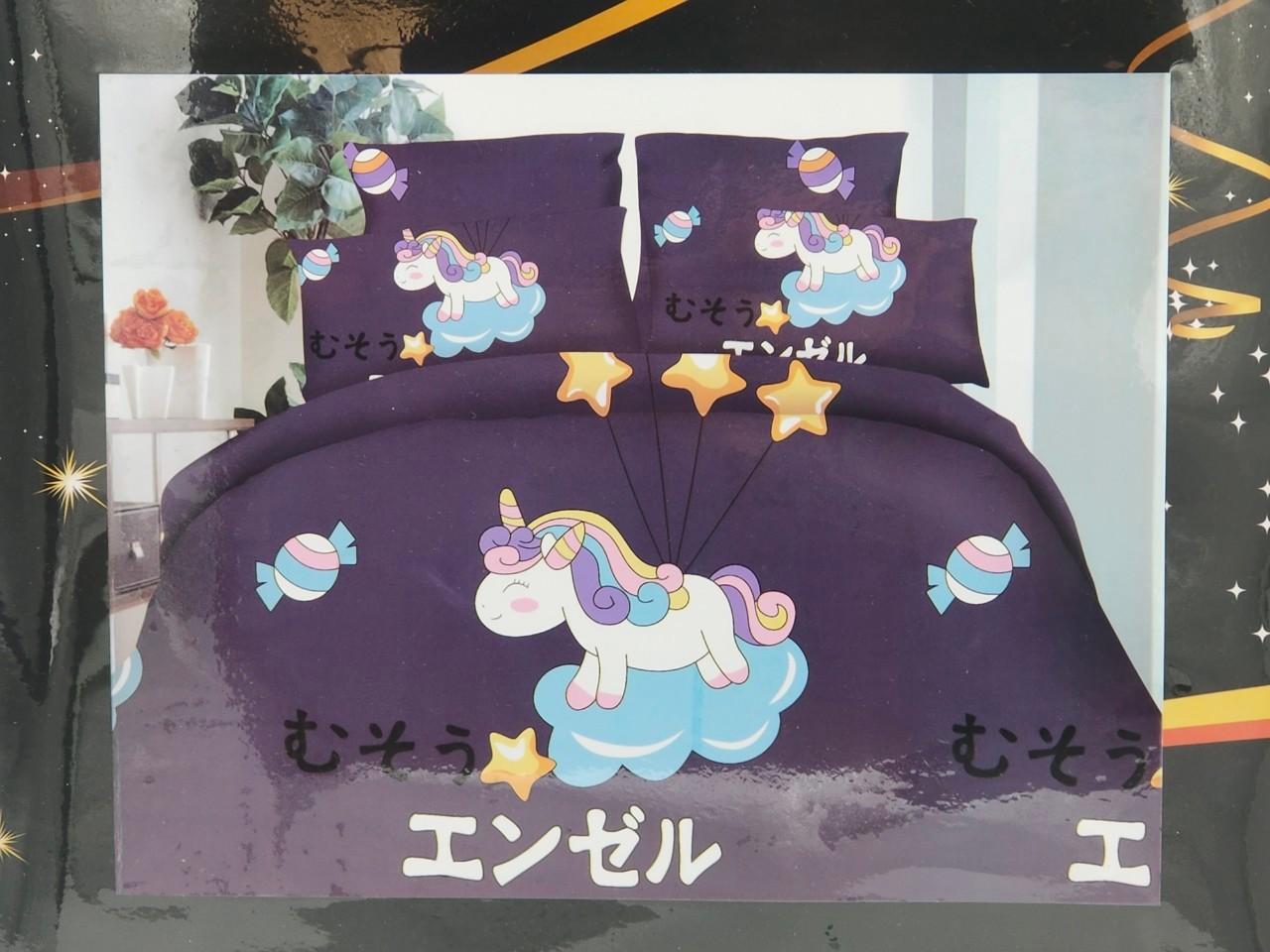 ชุดนวมลายการ์ตูน 6 ฟุต #มียางรัดมุม 360 องศา งานพรีเมี่ยม(เกรด AA) ( 6ชุดคละลาย)