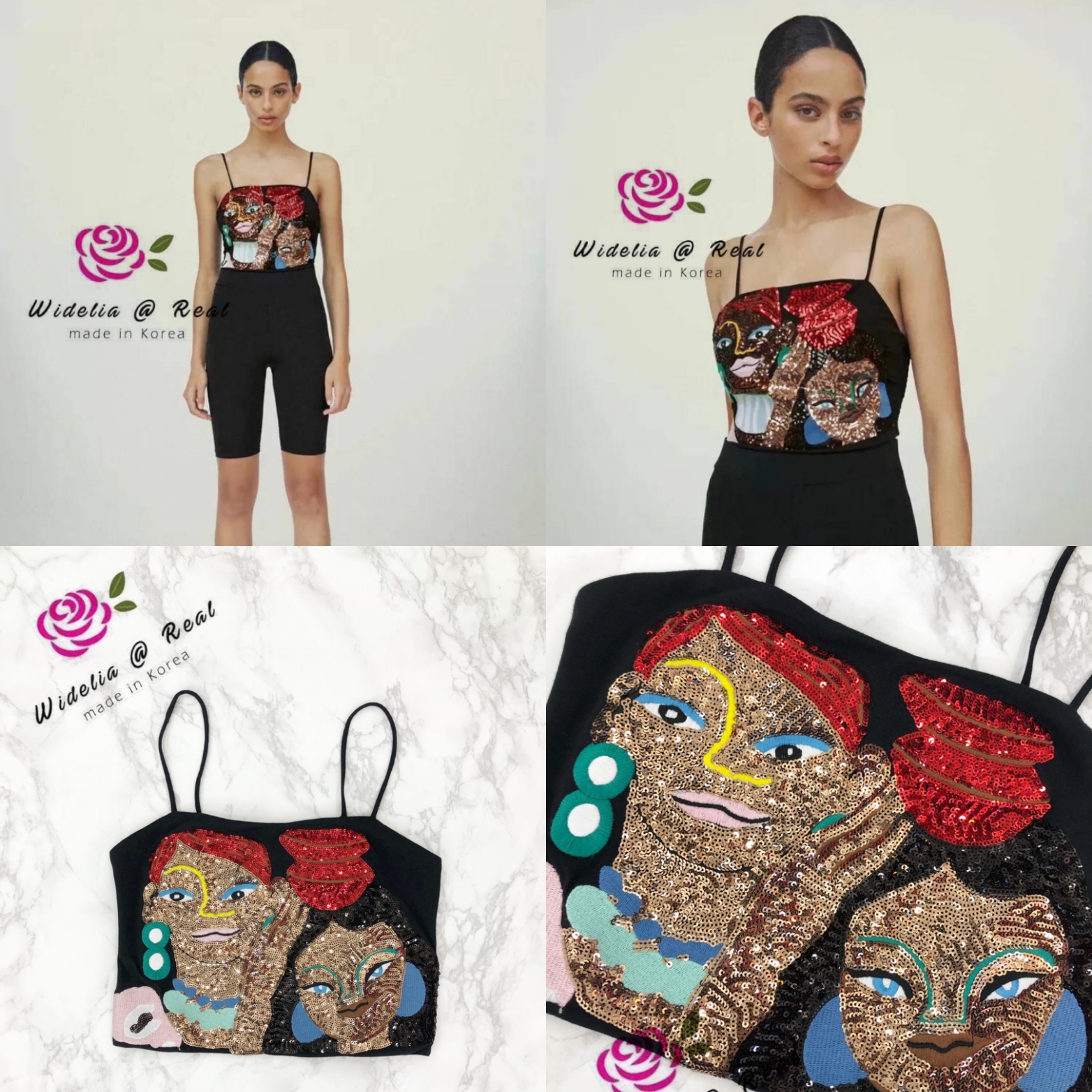 Zara Top เสื้อสายเดี่ยวตัวสวย ปักลายโครตเก๋คุณขา ปักเลื่อมมาอย่างแน่นๆเลยจ้า