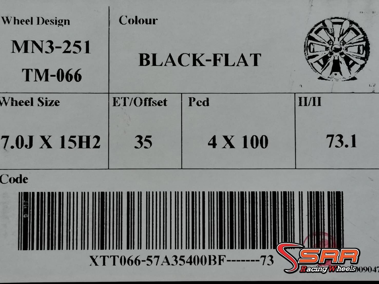 MINI MN3-251 ขอบ15 4H100 ET35 BLACK-FLAT ราคาพิเศษ